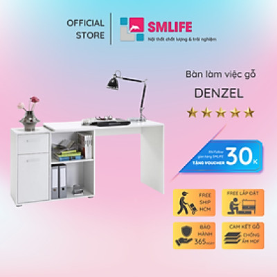 Bàn máy tính bằng gỗ tiện dụng SMLIFE Denzel