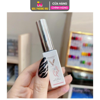 Gel Vẽ Cọ Nét VINIMAY Metan Làm Nail Siêu Đậm Mướt Chai 10ml, Sơn Gel Vẽ Móng Bền, Độ Bóng Cao Dùng Làm Móng Nữ bút vẽ metan nail