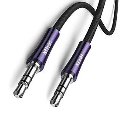 Ugreen UG80850AV171TK 1M 2 đầu 3.5mm dương màu Đen Cáp âm thanh cao cấp đầu mạ bạc - HÀNG CHÍNH HÃNG