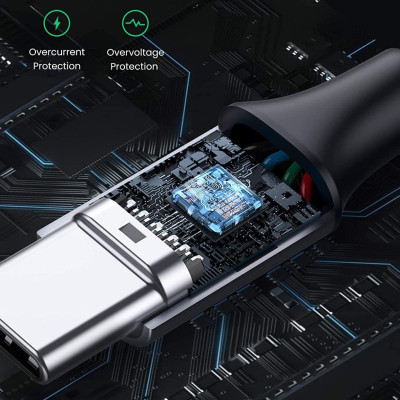 Ugreen UG60408US288TK 3M màu xám đen cáp USB type C to A bọc nhôm chống nhiễu - HÀNG CHÍNH HÃNG