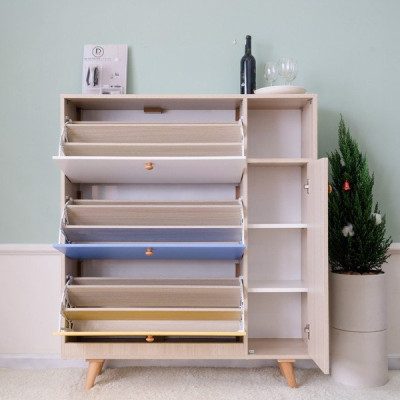 TỦ GIÀY GỖ CAO CẤP OHAHA PHỐI NHIỀU MÀU 01 - TG054