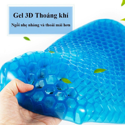 Đệm ngồi 3D silicon thoáng khí, đàn hồi tốt, Nệm lót ghế chất liệu mềm mại chống đau mỏi