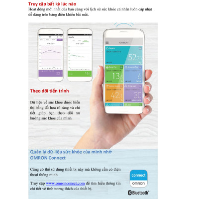 Máy Đo Thành Phần Cơ Thể OMRON HBF-255T - Kết Nối Điện Thoại - Thương Hiệu Nhật Bản