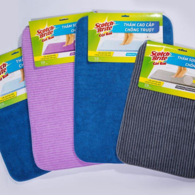 Thảm chống trượt cao cấp Scotch-Brite 3M 40x60cm đa năng, lấy bụi hiệu quả, thấm hút nước tốt, nhanh khô