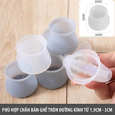 COMBO 4 Miếng Lót Chân Bàn Ghế Silicone Bọc Chân Bàn Ghế Vuông & Tròn Tiện Lợi