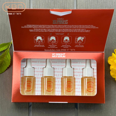Bộ 4 Chai Serum Vitamin C - VC BRITGH MAX SERUM - 1 Bộ Tặng 50g Mặt Nạ Dẻo - Làm Sáng Da, Dưỡng Da, Mờ Thâm, Mờ Nếp Nhăn (Hàng Chính Hãng)