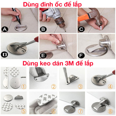 Chặn cửa đế dẹp nam châm hít chặn inox 304 Hobby home decor CC2