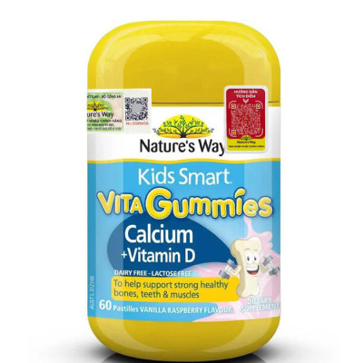 Canxi + Vitamin D cho trẻ 2-11 tuổi Gummies Calcium Vitamin D Nature