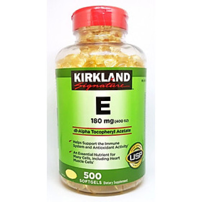 Thực Phẩm Chức năng Viên Uống Đẹp Da Kirkland Signature Vitamin E 400iu 500 Viên 