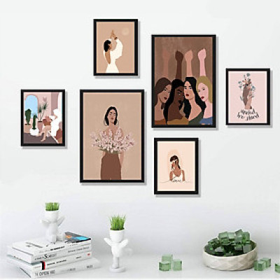 6 Tranh treo tường kim sa Minimalist 1 BINBIN THD65/Tặng kèm đinh 3 chân