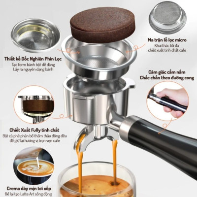 Máy pha cà phê bán tự động Espresso, Cappuccino, Latte thương hiệu Mỹ cao cấp HiBREW H10B - Hàng Nhập Khẩu