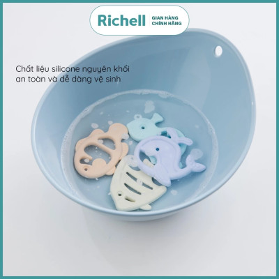 Gặm nướu sinh vật biển Richell Nhật silicone nguyên khối gặm nướu đồ chơi cho bé Baby