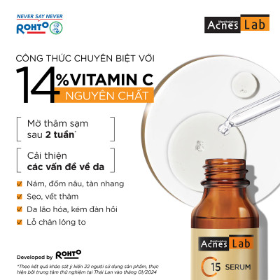 Serum C15 dưỡng sáng mờ thâm, ngăn ngừa lõa hóa Acnes Lab C15 Serum 15ml