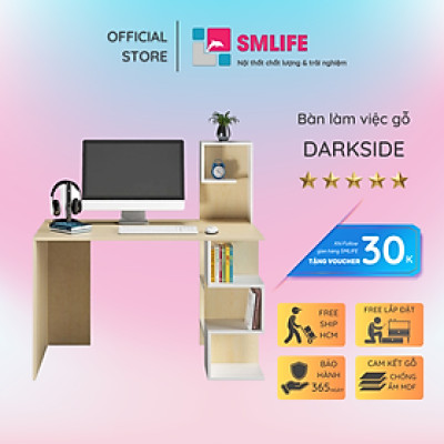 Bàn làm việc hiện đại liền tủ sách SMLIFE Darkside