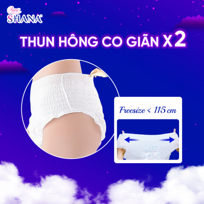 Combo 16 gói Băng Vệ Sinh Quần Peppy Shana Ngày Đêm Siêu Thấm, Freesize, Chống Tràn Tối Đa, Tiết Kiệm (32 miếng)