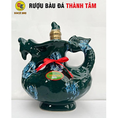 Đặc Sản Bình Định - Rượu Bàu Đá Thành Tâm Thuyền Lớn Đậu Xanh (Màu xanh rêu) 1,2 lit - OCOP 3 Sao