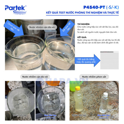 Bộ Tiền Xử Lý Nước PARTEK P4540-PT-S Siliphos Loại Bỏ Cặn Đá Vôi, Cặn Canxi, Độ Đục, Chống Bám Cặn... - Hàng Chính Hãng