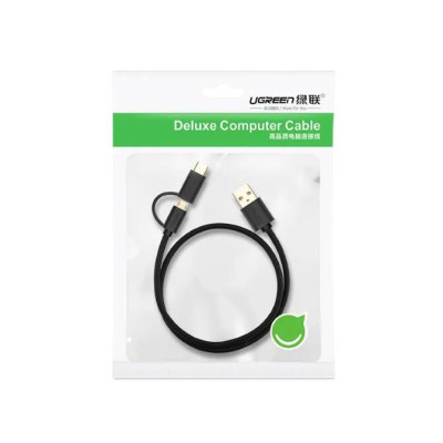 Ugreen UG30172US142TK 0.25M màu đen Thiết bị chuyển đổi USB 2.0 sang type-C và micro USB - HÀNG CHÍNH HÃNG