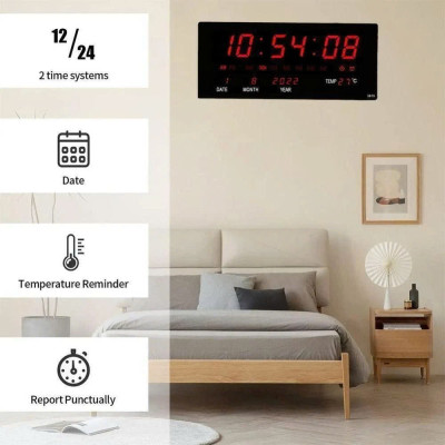 Đồng Hồ Treo Tường Vạn Niên Màn Hình LED Kỹ Thuật Số Mẫu Mới - Báo Thức, Đo Nhiệt Độ Chuẩn