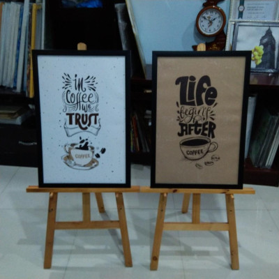 Bộ 4 tranh cho quán cà phê “Hạt cà phê” | Tranh cây cafe W4232