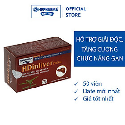 Thực Phẩm BVSK HDinliver Extra -  Hỗ Trợ Giải Độc, Tăng Cường Chức Năng Gan (Hộp 5 Vỉ x 10 Viên)