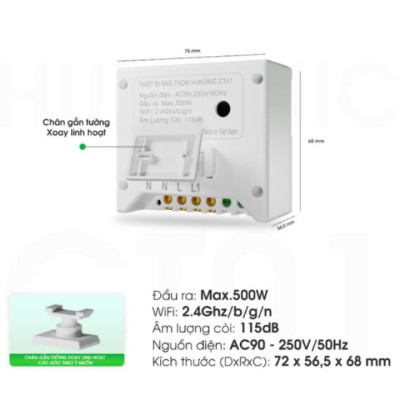 Thiết Bị Chống Trộm Và Báo Khách Thông Minh Hunonic CT01 - An Toàn và Tiện Lợi