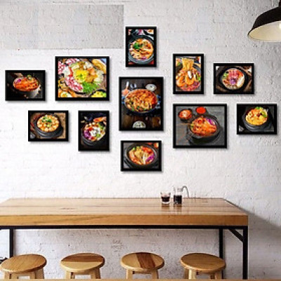 Bộ 11 khung ảnh treo tường có kính trang trí mì cay có khung và kính KA281 (Tặng đinh 3 chân|)