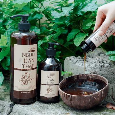 [Thảo Dược Thật] Dầu gội bồ kết, dầu gội thảo dược phụ hồi tóc, ngăn ngừa gãy rụng - Ngưu Cân Thảo Chai 1000ml