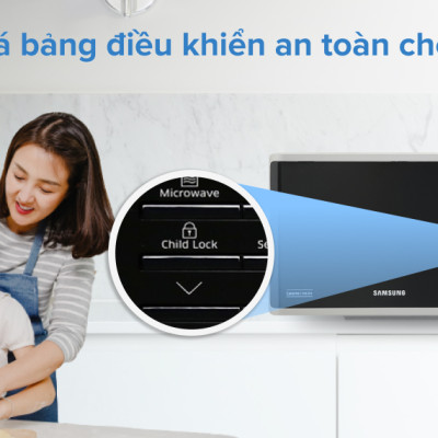Lò vi sóng tráng men Samsung Dòng vi sóng 23L (MS23K3513AS)- Hàng chính hãng