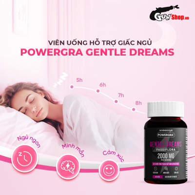 Viên uống cải thiện tình trạng mất ngủ và ngủ kém Powergra Gentle Dreams - Hộp 60 viên