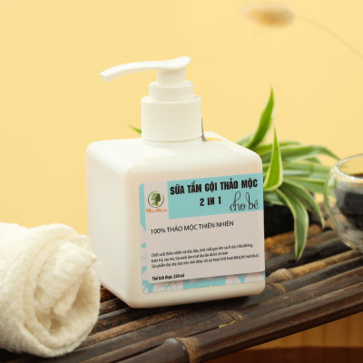 Bộ tắm gội thảo mộc và giữ ấm cho bé yêu Wonmom ( 1 Dầu tràm + 1 Sữa tắm gội thảo mộc cho bé )