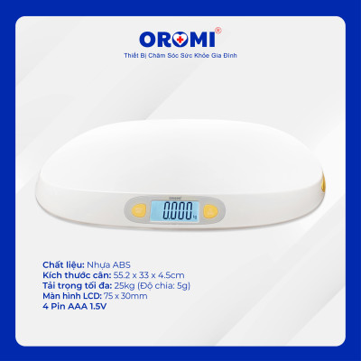 Cân Điện Tử Trẻ Em OROMI ER7230 - Cân Trẻ Sơ Sinh Kỹ Thuật Số