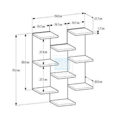 Kệ Gỗ Trang Trí Treo Tường 9 Tầng Tundo CTKT513 KT 59 x 75 x 21.7cm