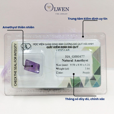 Viên đá thạch anh tím ( Amethyst ) thiên nhiên  HA_G000477