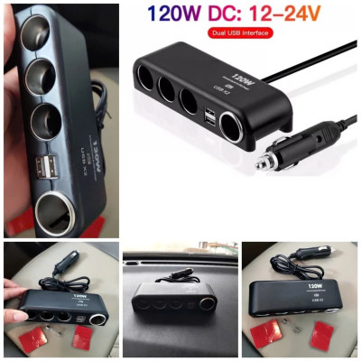 Bộ Chia Tẩu Sạc Ô Tô 4 Cổng USB Kép Loại Tốt: Công Suất 120W và Lõi Đồng Chịu Nhiệt