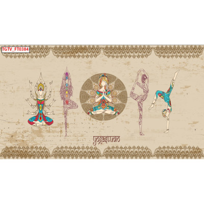(HCM)Tranh dán tường 3d  trang trí decor phòng tập yoga 5 có sẵn keo dán( có in theo yêu cầu)