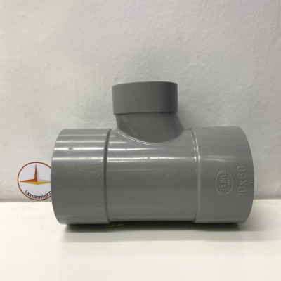 Tê cong 90 giảm 60 nhựa PVC Bình Minh _ TC90x60