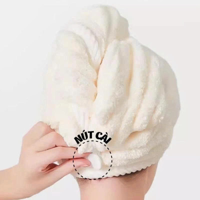 Khăn Quấn Lau Khô Tóc Nhanh – Thiết Kế Nút Cố Định, Gọn Nhẹ, Thời Trang