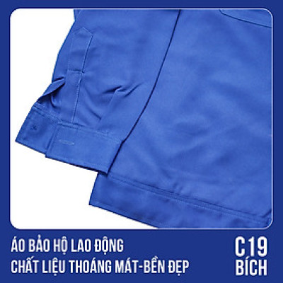 Áo bảo hộ lao động, chất liệu thoáng mát, bền đẹp - Mã C19 (Bích) 