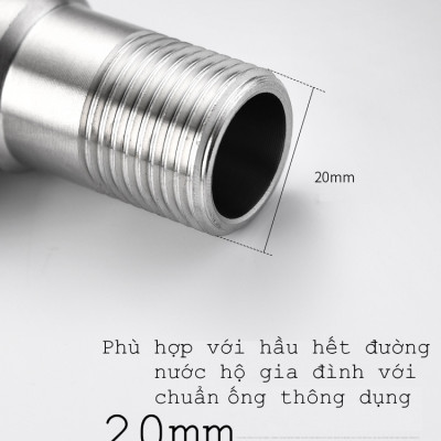 Van nước 2 cổng xả đóng mở riêng biệt Chất liệu Inox 304 