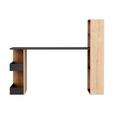 Bàn làm việc liền giá sách gỗ công nghiệp hiện đại SMLIFE Dhani