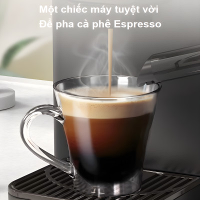 HÀNG CHÍNH HÃNG - Máy pha cà phê viên nén Nespresso tự động, Espresso, Cappuccino và Latte. Thương hiệu Mỹ cao cấp HiBREW - H15