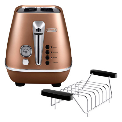 Máy Nướng Bánh Mì Distinta Delonghi CTI 2103.CP (900W) - Đồng - Hàng Chính Hãng