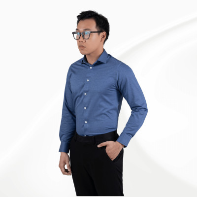 Áo sơ mi nam tay dài màu xanh chàm GENTITI by Thái Tuấn - 1C806HAKT057