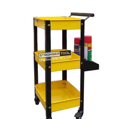 XE ĐẨY 3 NGĂN ĐA NĂNG VÀNG CÓ KHAY PHỤ