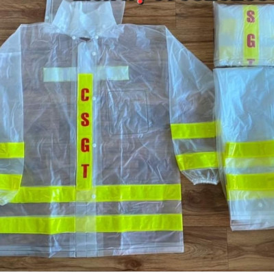 Áo Mưa Bộ (CSGT) Cảnh Sát Giao Thông, Có Phản Quang Trong Suốt