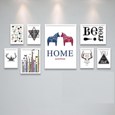 Set 8 Tranh Khung Kính Treo tường Nghệ Thuật - PMK8007