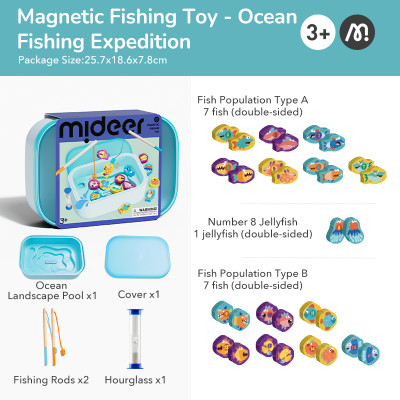 Đồ chơi câu cá nam châm bằng gỗ Mideer Magnetic Fishing Toy cho bé