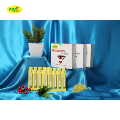 Kim Ngân Hoa PQA Hỗ Trợ Thanh Nhiệt, Triệu Chứng Đau Mắt Đỏ Viêm Kết Mạc Hộp 10 Ống