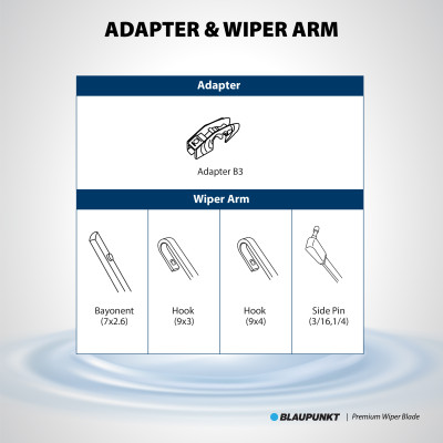  Bộ Gạt Mưa Ô Tô Blaupunkt Premium R14"/350mm, L22"/600mm Dành Cho Toyota Wigo